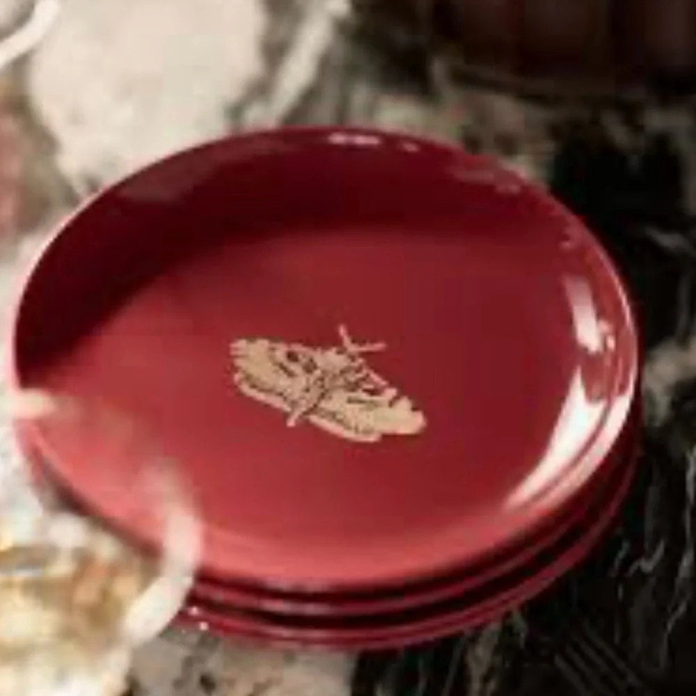 Catherine Martin For Anthropologie Midnight Creatures Stoneware Dessert PlateNEW